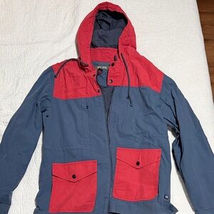 Stylish Red and Blue Raincoat for Men